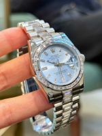 Rolex Datejust 31mm Lady Watch Oystersteel Bracelet Baguette-Cut Diamond Ice-Blue Face